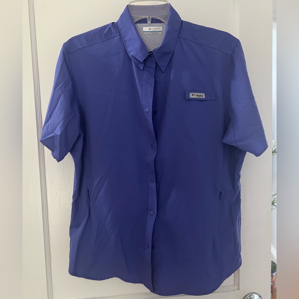 Columbia Men's Short-Sleeve Button Shirt in Royal Blue